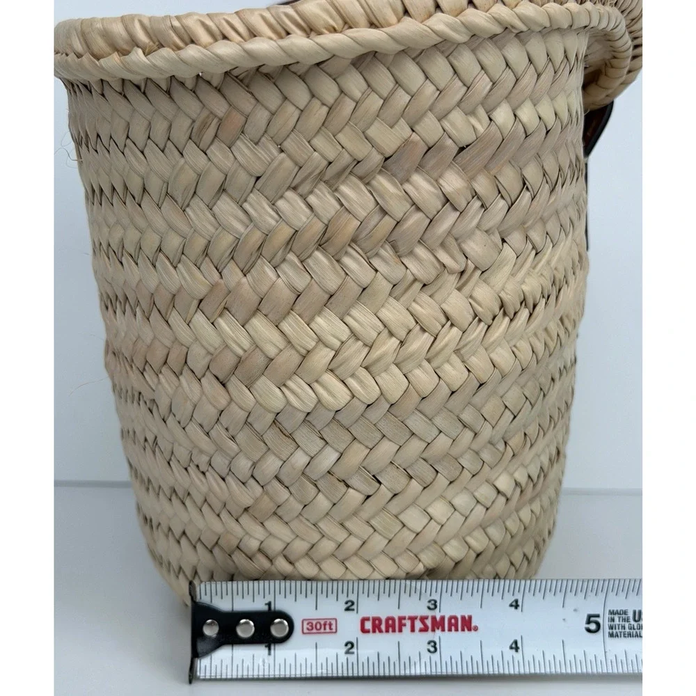 Celine Teen Triomphe Panier Raffia and Leather Bag S - Picture 11 of 12